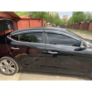 Raamwindschermen met chromen sierlijst (set van 4, Niken) Hyundai Elantra (AD) 2015–2020 foto 1