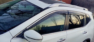 Nissan X-trail T32/Rogue 2014–2021 Raamwinddeflectoren met chroomlijst (4 stuks, Niken) foto 6