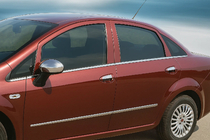 Fiat Linea 2006–2018 Buitenraamomlijsting (8-delig, RVS) Carmos - Turks staal foto 1
