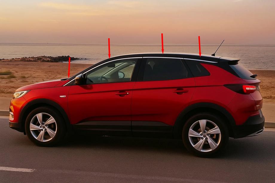 Opel Grandland X 2017– Bovenste raamlijsten (8 stuks, RVS) Image