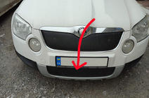 Skoda Yeti 2009–2017 Winterafdekking voor grille (onder, 2009-2013) Glanz foto 2