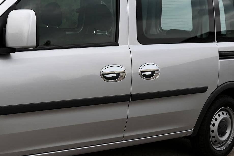Opel Combo 2002–2012 Deurgreepcovers met rand (3-deurs, RVS) Image