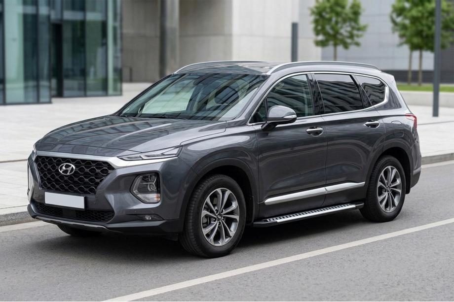 Hyundai Santa Fe 4 2018–2023 Line side steps (set van 2, aluminium) Image