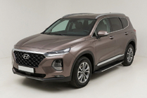 Hyundai Santa Fe 4 2018–2023 Side steps Bosphore Grey (set van 2, aluminium) foto 1