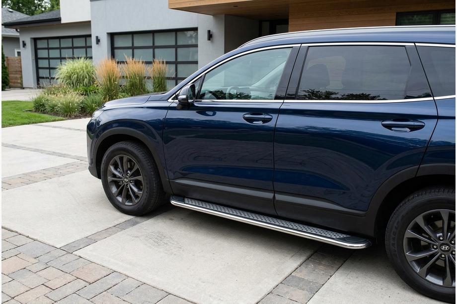 Hyundai Santa Fe 4 2018–2023 Zijtreden Maydos V2 (2 st., aluminium/RVS) Image