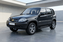 Chevrolet Niva 1998–2020 Side steps Tayga Black (2 stuks, aluminium) foto 1