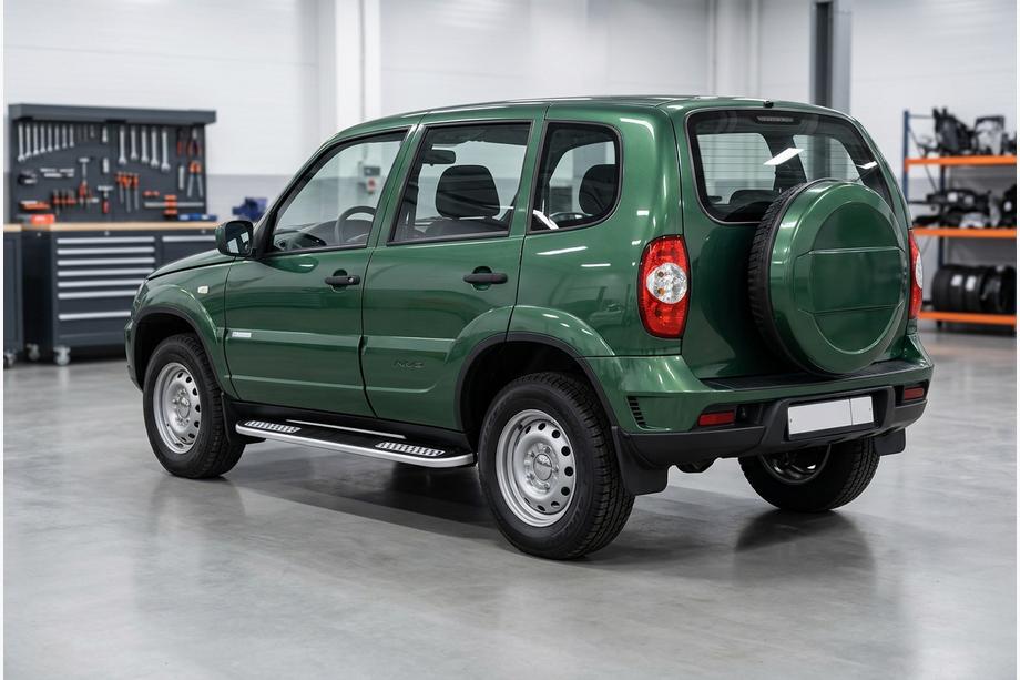 Chevrolet Niva 1998–2020 Tayga V2 side steps (2 stuks, aluminium) Image
