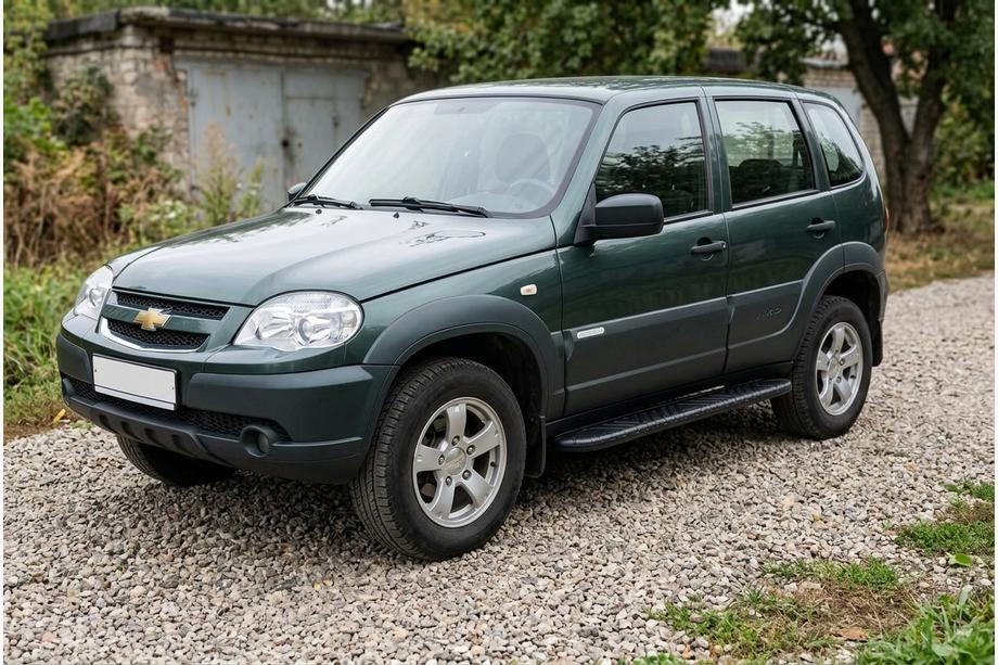 Chevrolet Niva 1998–2020 Side steps Bosphore Black (set van 2, aluminium) Image