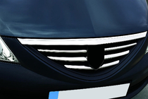 Renault Logan I 2005–2008 RVS sierlijsten voor radiateurgrille Carmos - Turks staal foto 1