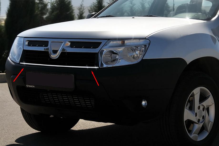 Dacia Duster 2008–2018 Sierstrip voor radiateurgrille 2008-2014 (RVS) Foto 1