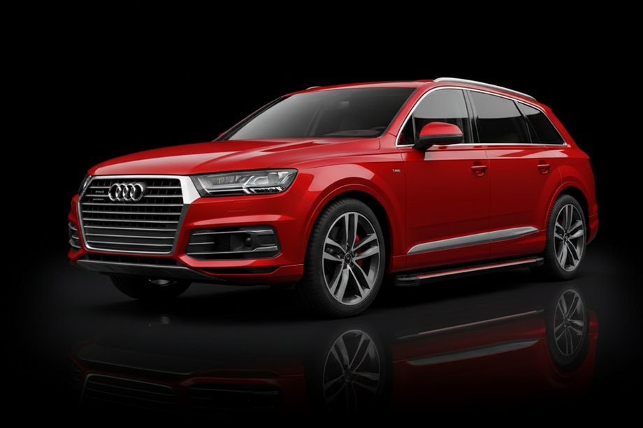Audi Q7 2015–2026 Side steps Maya Red (2 stuks, aluminium) Image