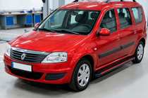 Dacia Logan MCV 2004–2014 Side steps Maya Red (2 stuks, aluminium) foto 3