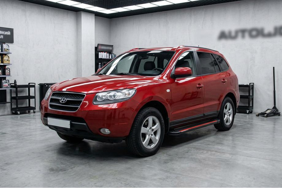 Hyundai Santa Fe 2 2006–2012 Maya Red-Black side steps (2 stuks, aluminium) Image