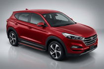 Hyundai Tucson TL 2016–2021 Maya Red-Black side steps (2 stuks, aluminium) foto 1