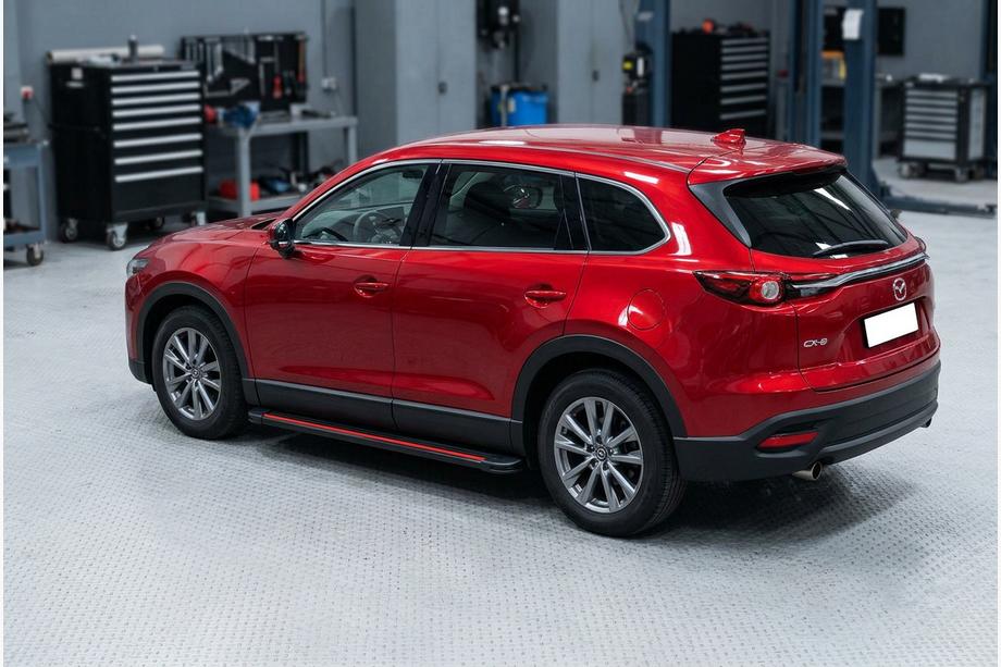 Mazda CX-9 2017– Side steps Maya Red (2 stuks, aluminium) Image