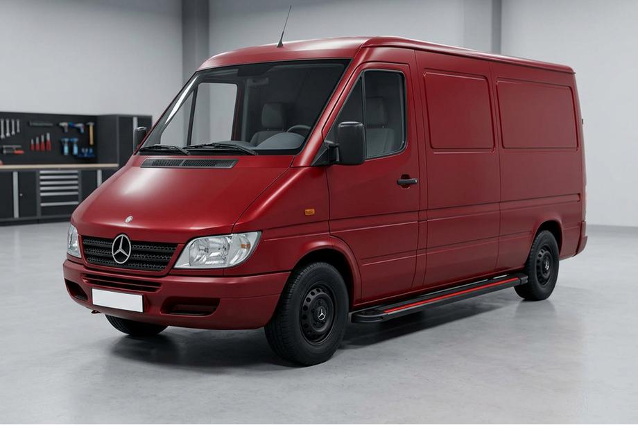 Mercedes Sprinter W901/902/903/904/905 1995–2006 Side steps Maya Red (2 stuks, aluminium) Image