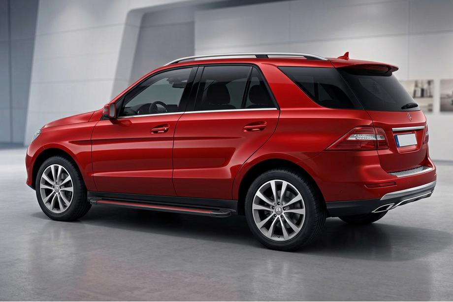 Mercedes GLE/ML-klasse W166 2011–2018 Side steps Maya Red (2 stuks, aluminium) Image