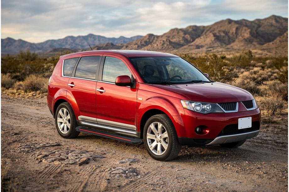 Mitsubishi Outlander 2006–2012 Side steps Maya Red (2 stuks, aluminium) Image