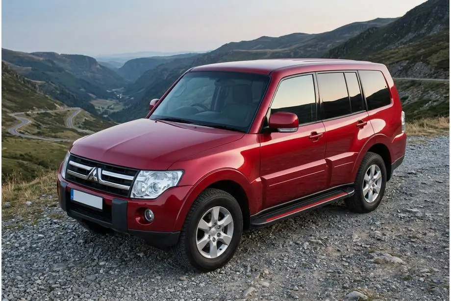 Mitsubishi Pajero Wagon IV 2006–2021 Side steps Maya Red (2 stuks, aluminium) Image
