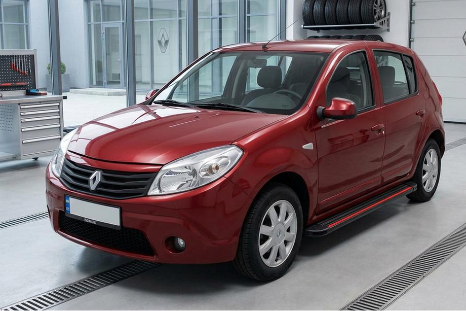 Renault Sandero 2007–2013 Side steps Maya Red (2 stuks, aluminium) Image