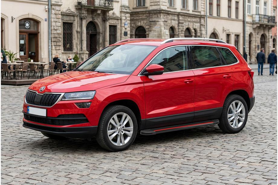 Skoda Karoq 2018– Side steps Maya Red (2 stuks, aluminium) Image