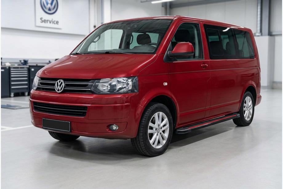 Volkswagen T5 2010–2015 Side steps Maya Red (2 stuks, aluminium) Korte wielbasis Image