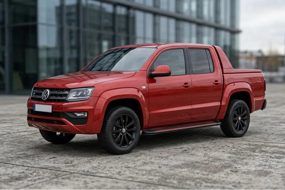 Volkswagen Amarok 2010–2022 Maya Red-Black side steps (2 stuks, aluminium) Image