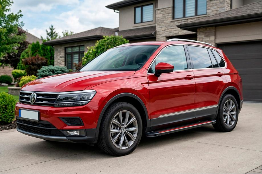 Volkswagen Tiguan 2016–2023 Side steps Maya Red (2 stuks, aluminium) Image