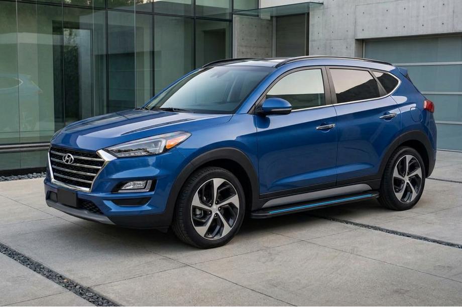 Hyundai Tucson TL 2016–2021 Zijtreden Maya Blue-Black (2 st., aluminium) Image