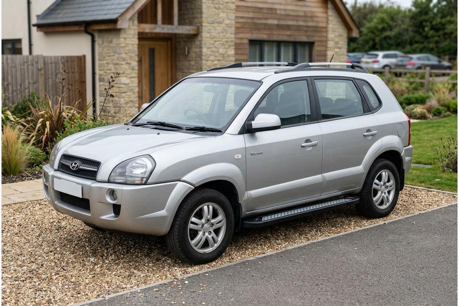 Hyundai Tucson JM 2004– Side steps New Vision Black (2 stuks, aluminium) Image