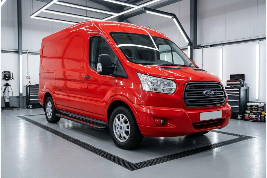 Ford Transit 2014– Side steps Maya Red (2 stuks, aluminium) Image