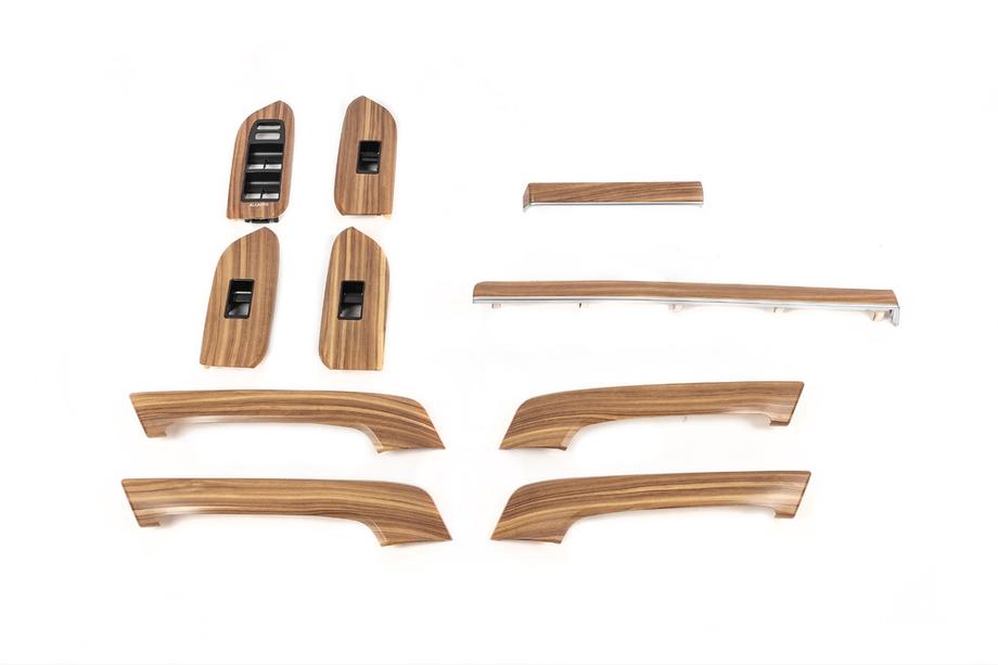 Toyota Land Cruiser Prado 150 2009–2023 Set dashboardinserts in licht houtlook Image
