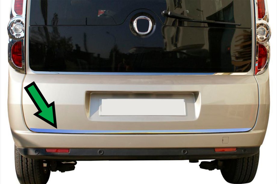 Fiat Doblo II 2010–2022 RVS randlijst voor kofferklep OmsaLine - Italiaans roestvrij staal Foto 2