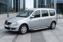 Renault Logan MCV 2005–2013 Zijsteps Allmond Grey (2 stuks, aluminium) foto 1