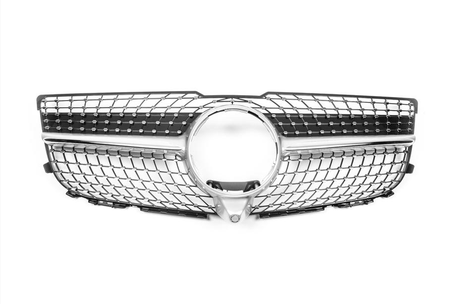 Mercedes GLK-klasse X204 2008–2015 Radiateurgrille Diamond Silver (2013-2015) Met camera-opening Foto 2