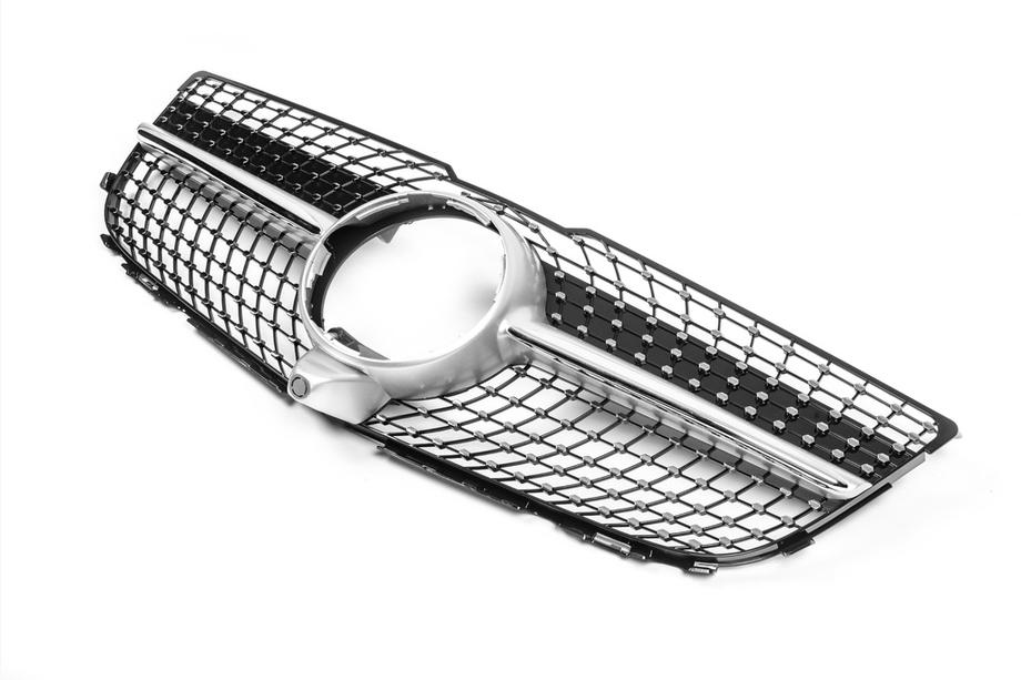 Mercedes GLK-klasse X204 2008–2015 Radiateurgrille Diamond Silver (2013-2015) Met camera-opening Foto 4
