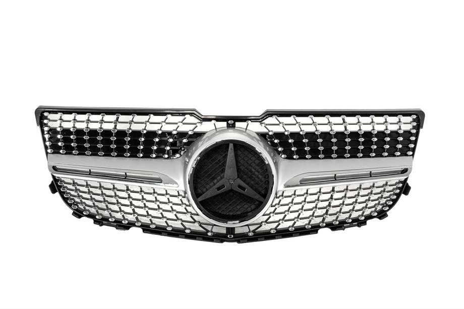 Mercedes GLK-klasse X204 2008–2015 Radiateurgrille Diamond Silver (2013-2015) Met camera-opening Foto 5