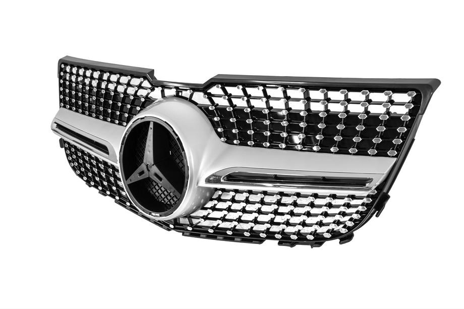 Mercedes GLK-klasse X204 2008–2015 Radiateurgrille Diamond Silver (2013-2015) Met camera-opening Foto 6