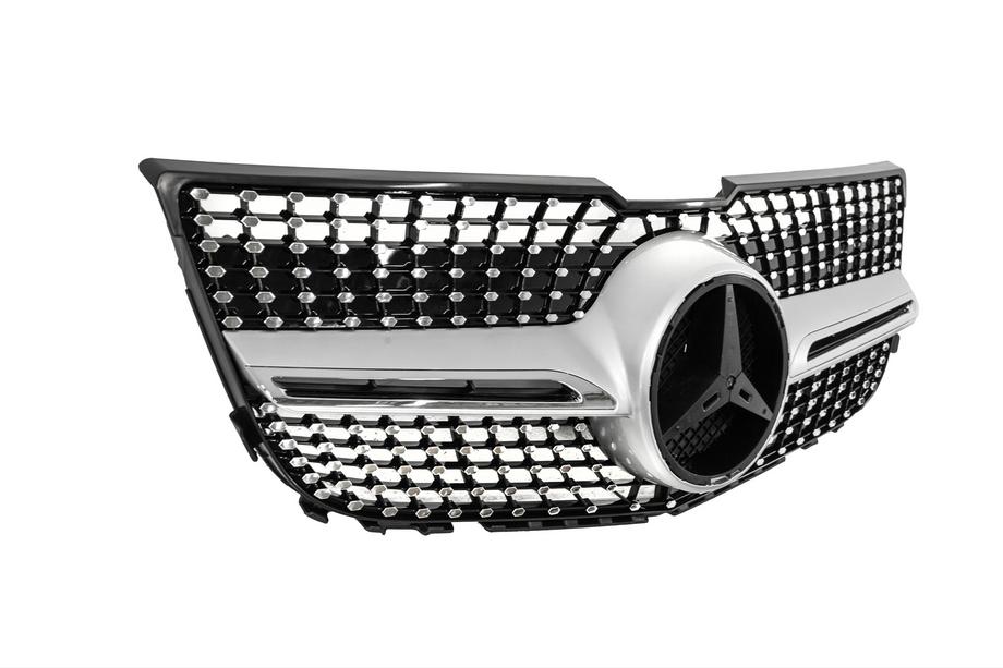 Mercedes GLK-klasse X204 2008–2015 Radiateurgrille Diamond Silver (2013-2015) Met camera-opening Foto 7