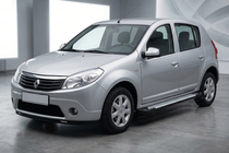 Renault Sandero 2007–2013 Zijsteps Allmond Grey (2 stuks, aluminium) foto 1
