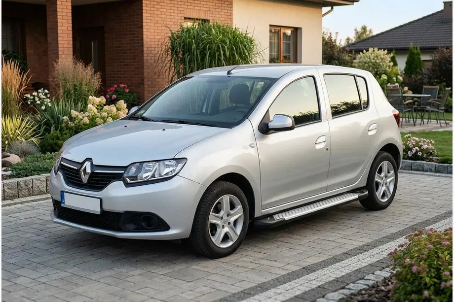 Renault Sandero 2013–2022 Zijsteps Allmond Grey (2 stuks, aluminium) Foto 1
