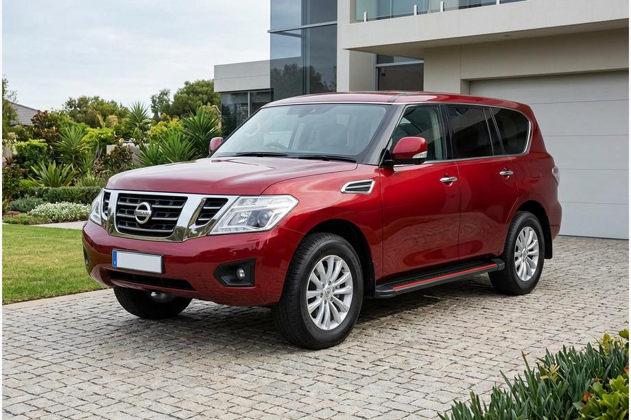 Nissan Patrol Y62 2010–2024 Side steps Maya Red (2 stuks, aluminium) Image