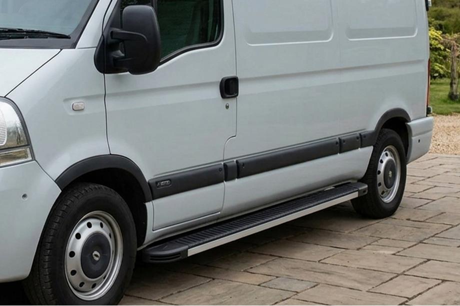 Opel Movano 2004–2010 Side steps Maya V1 (2 stuks, aluminium) Lange wielbasis Image
