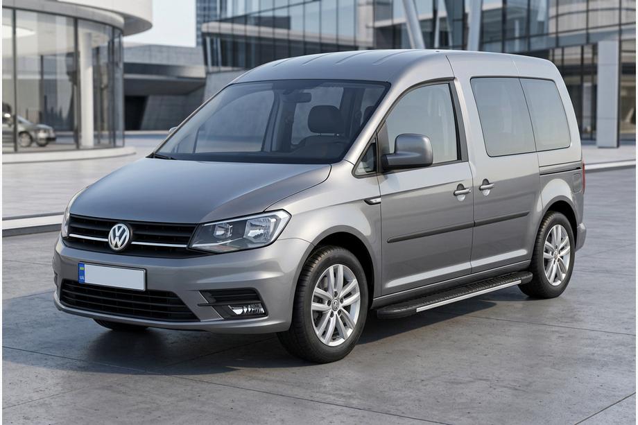 Volkswagen Caddy 2015–2020 Bosphorus Grey zijsteps (set van 2, aluminium) Image