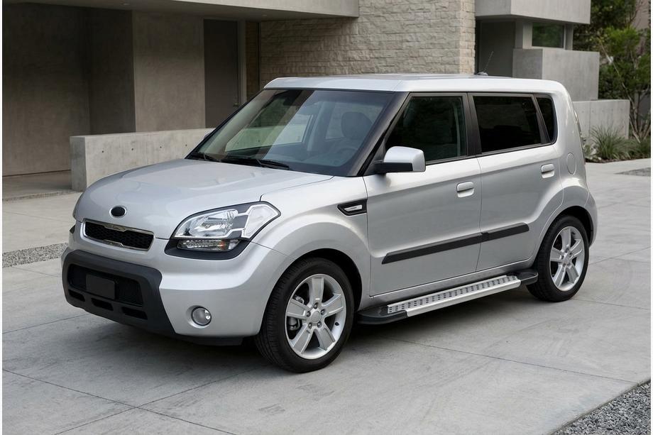 Kia Soul I 2008–2013 New Vision Grey zijtreden (2 stuks, aluminium) Image