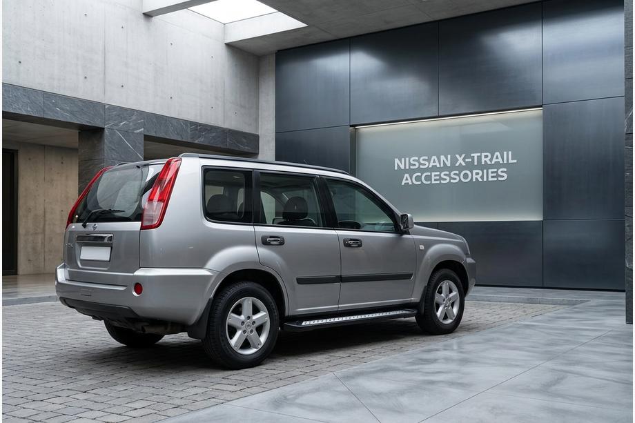 Nissan X-trail T30 2002–2007 Zij-steps New Vision Black (set van 2, aluminium) Image