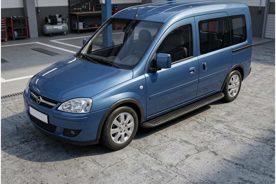 Opel Combo 2002–2012 Side steps Tayga Black (2 stuks, aluminium) Image