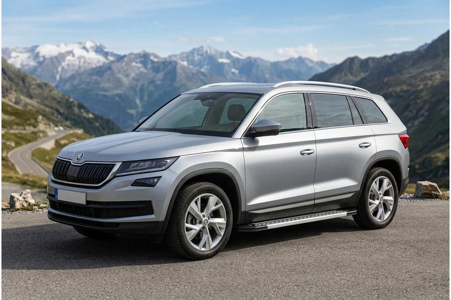 Skoda Kodiaq 2016–2023 Side steps New Vision Grey (2 stuks, aluminium) Foto 1