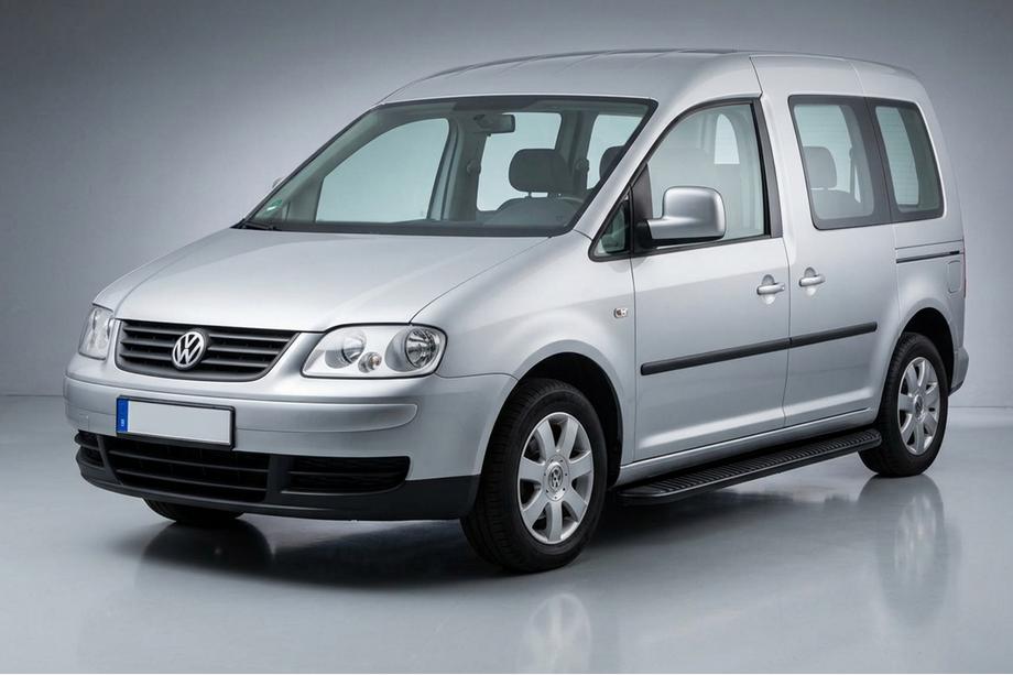 Volkswagen Caddy 2004–2010 Side steps Tayga Black (2 stuks, aluminium) Standaard basis Image