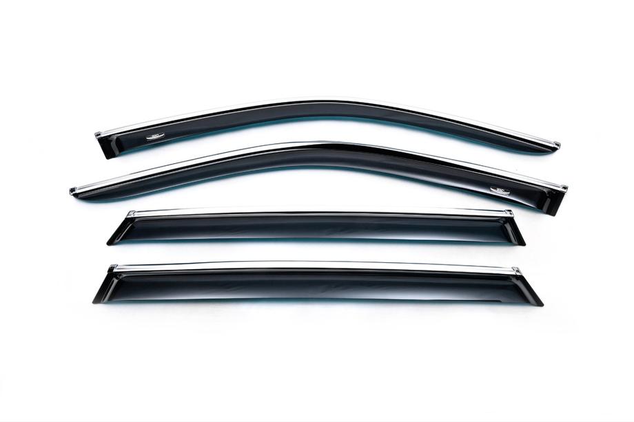 BMW X5 E70 2007–2013 Raamwindschermen met chroomlijst (4 stuks, HIC) Image